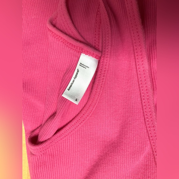 2 Cotton American Apparel ribbed tanks - 1 pink & 1 white - Picture 4 of 6